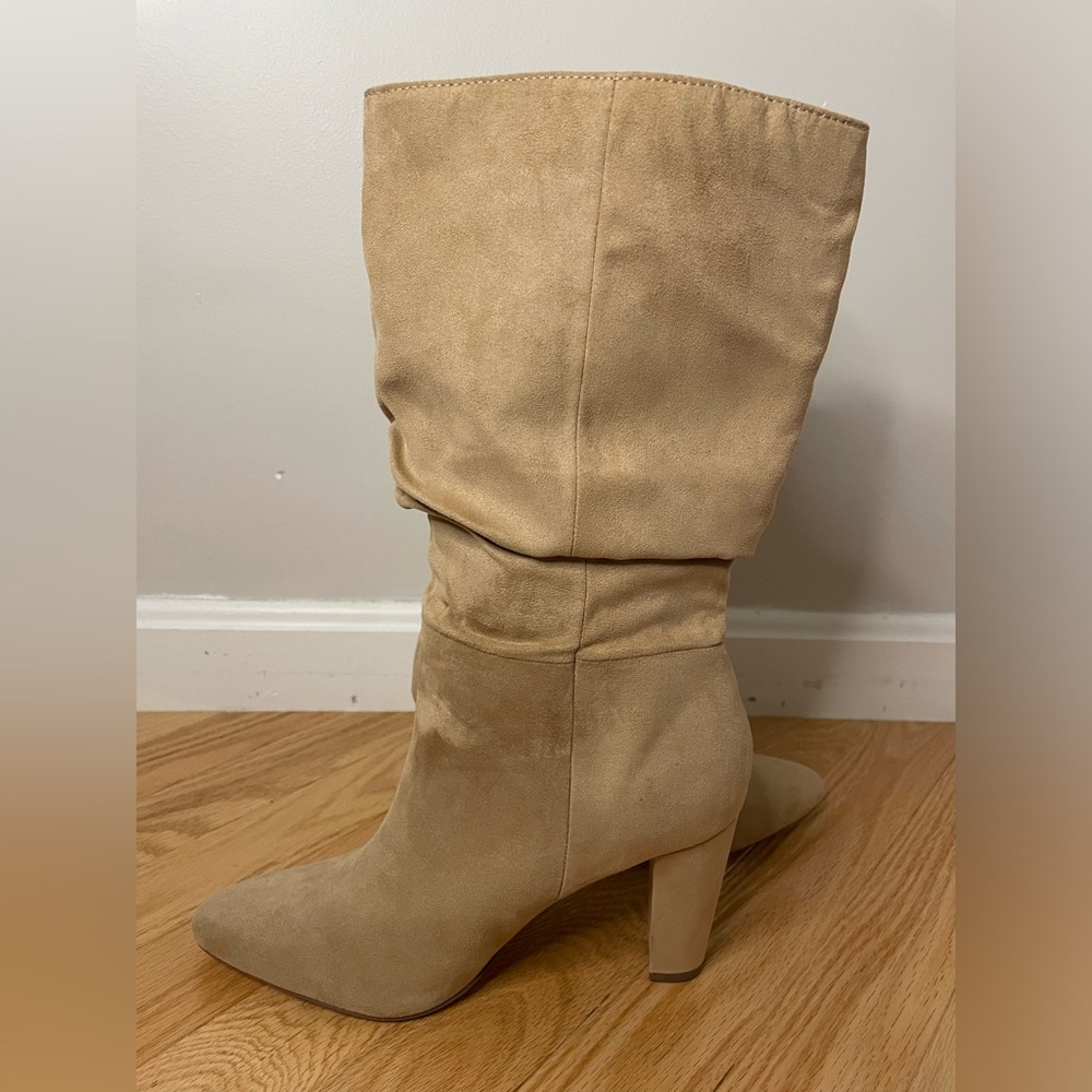 Banana Republic Slouchy Suede High Heel Boot, Biscotti, Size 7, NWT - Picture 8 of 12